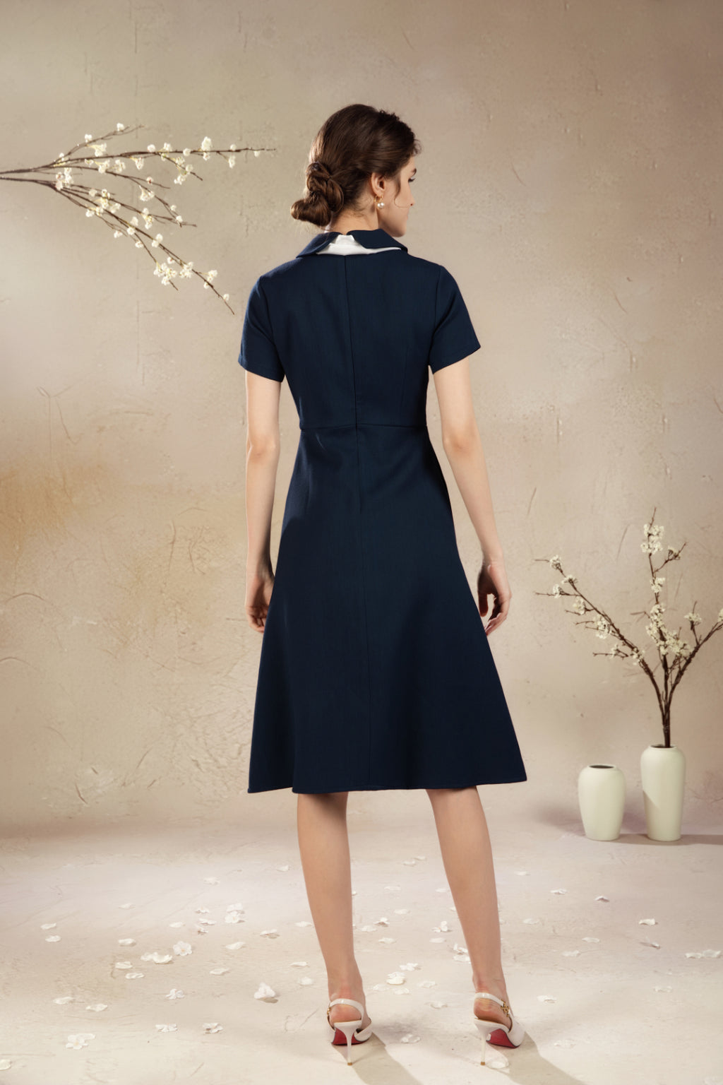 Rossie Parisian Tie Midi Dress