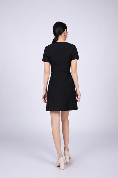 Freya Classic Wrap Dress in Black