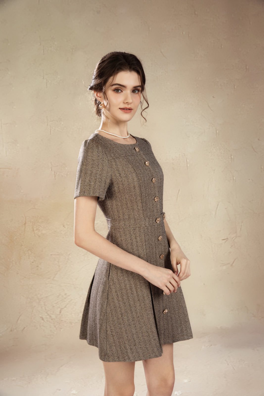 Rossie Retro Tweed Short Dress