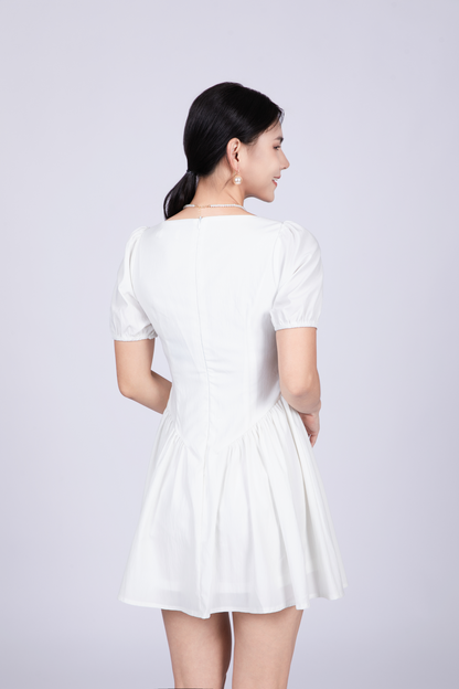 Freya French Short Dress in White