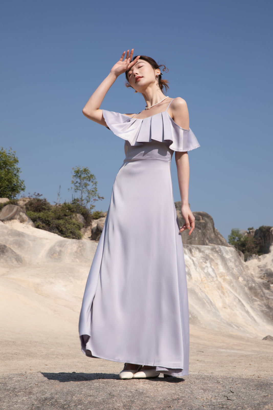 Xīn Yuè Pleated Maxi Dress