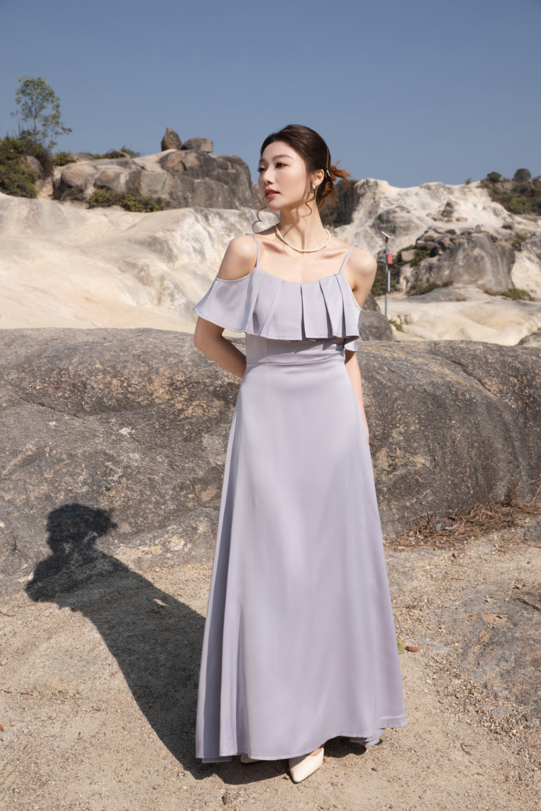 Xīn Yuè Pleated Maxi Dress