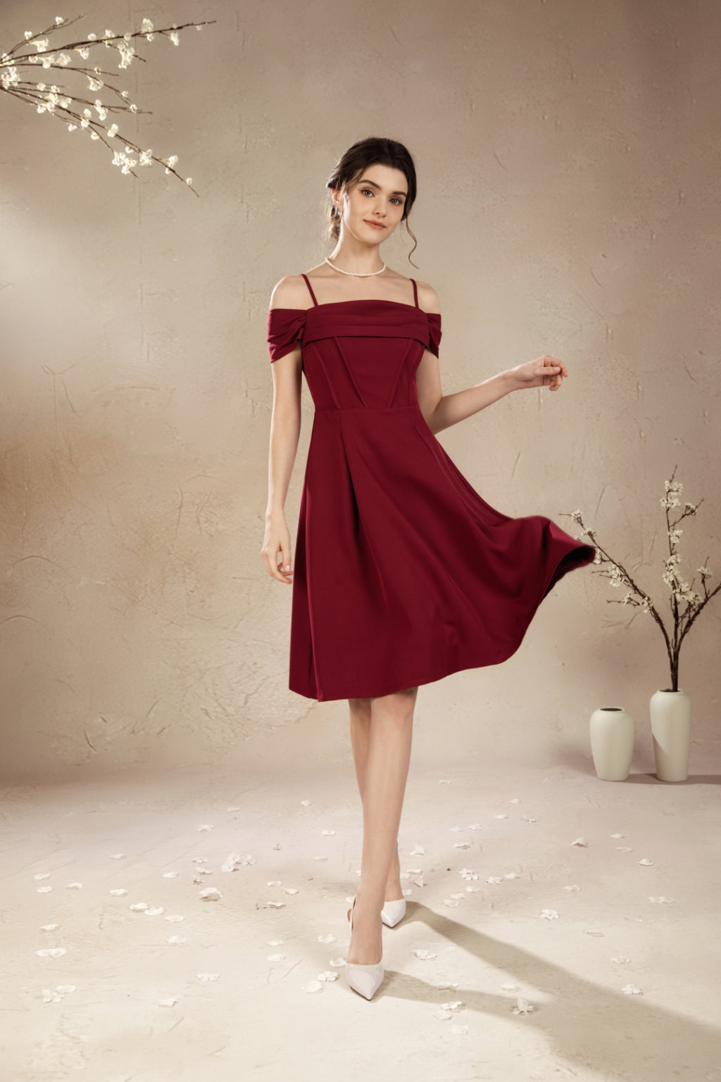 Rossie Off Shoulder Midi Dress