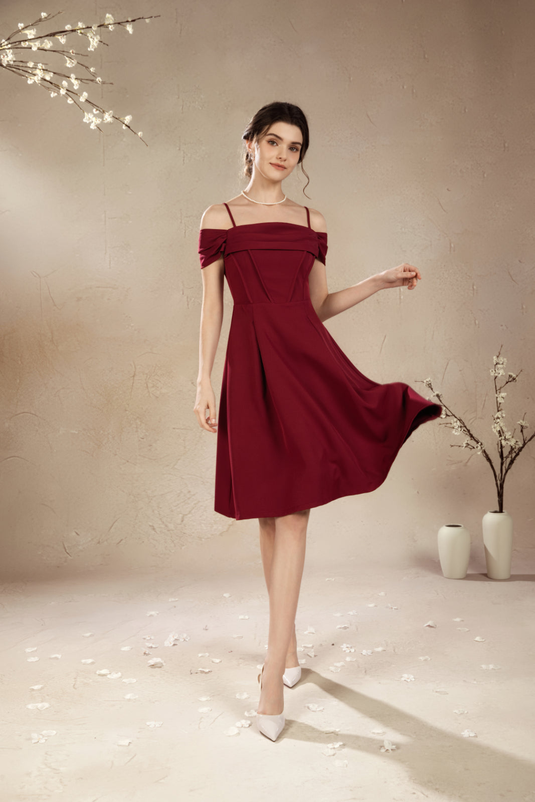 Rossie Off Shoulder Midi Dress