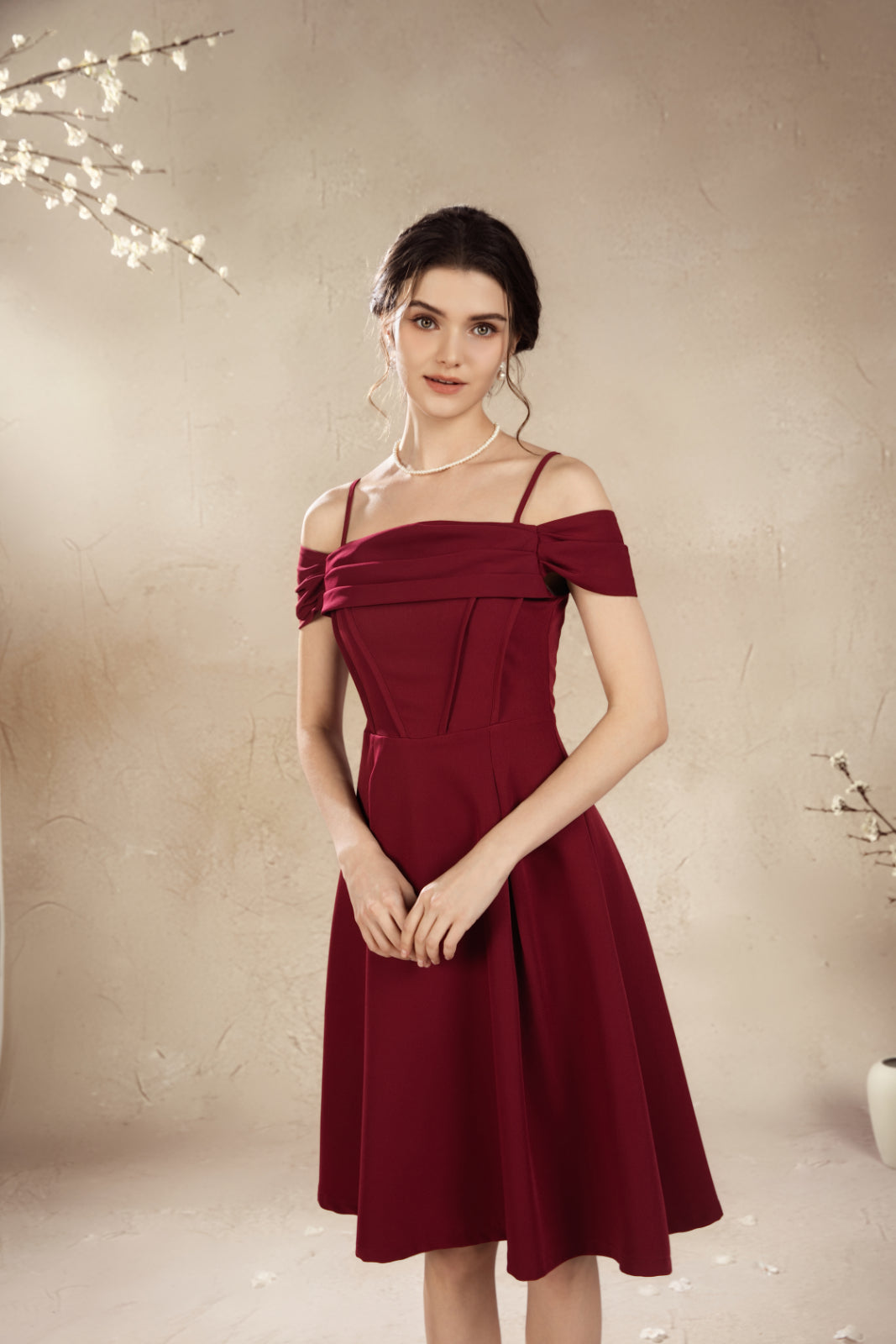 Rossie Off Shoulder Midi Dress