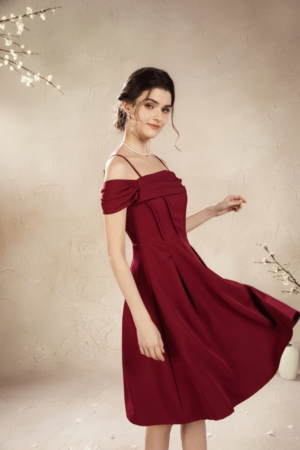 Rossie Off Shoulder Midi Dress
