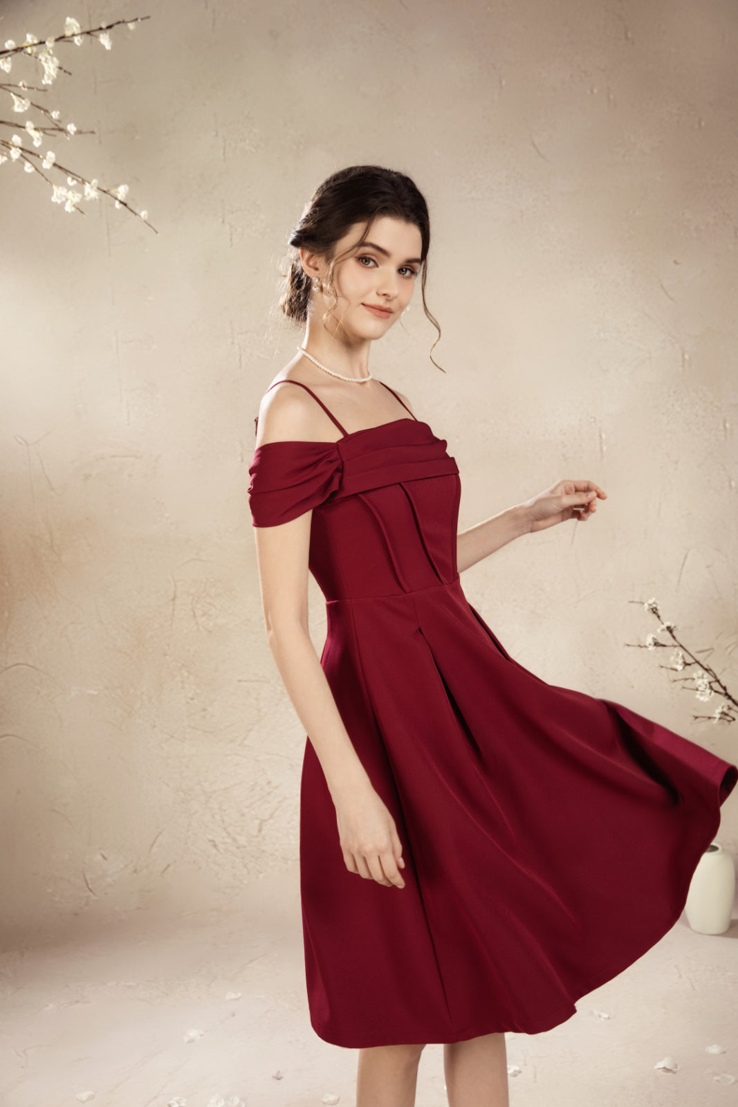 Rossie Off Shoulder Midi Dress