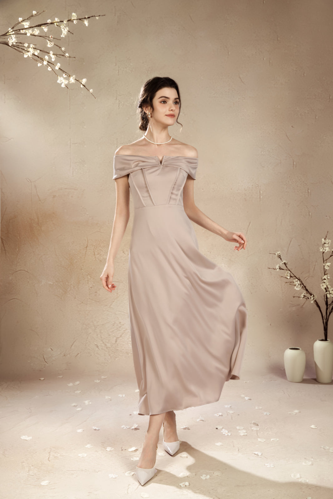 Rossie V Off Shoulder Maxi Dress