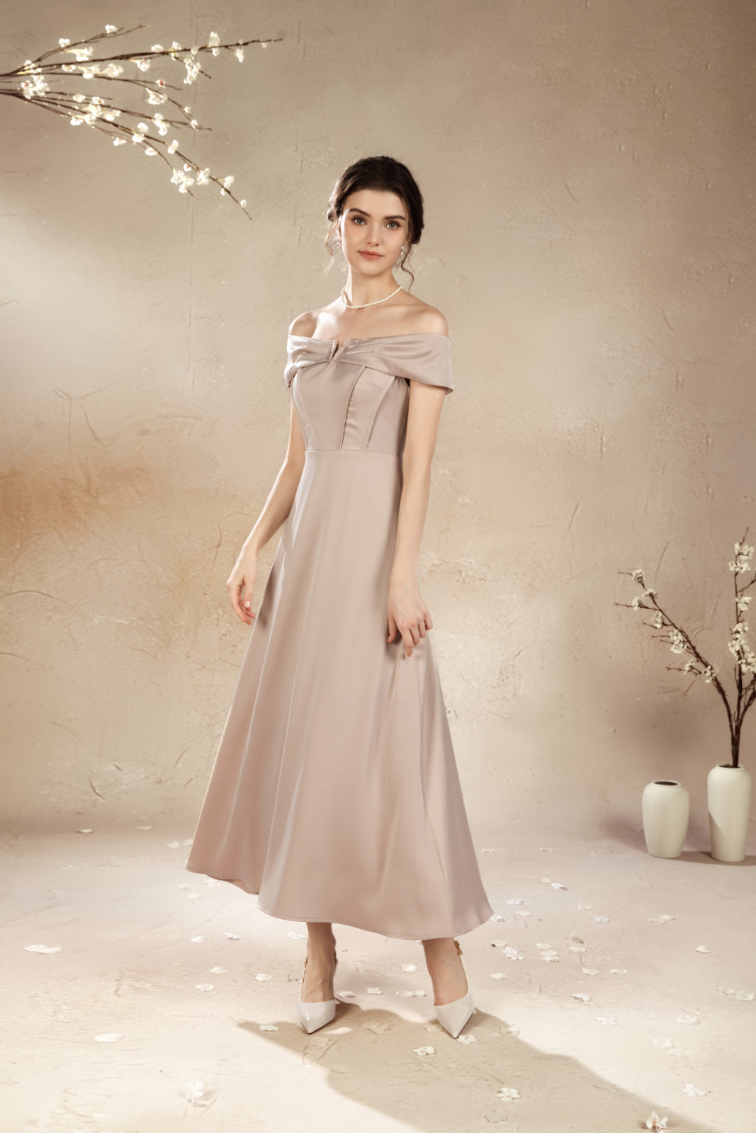 Rossie V Off Shoulder Maxi Dress