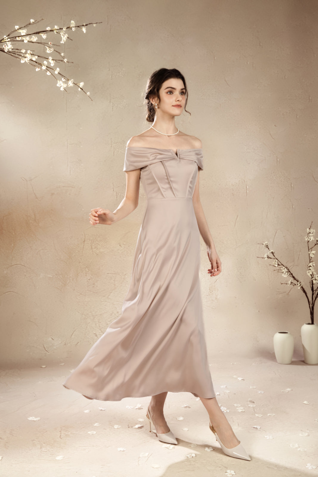 Rossie V Off Shoulder Maxi Dress