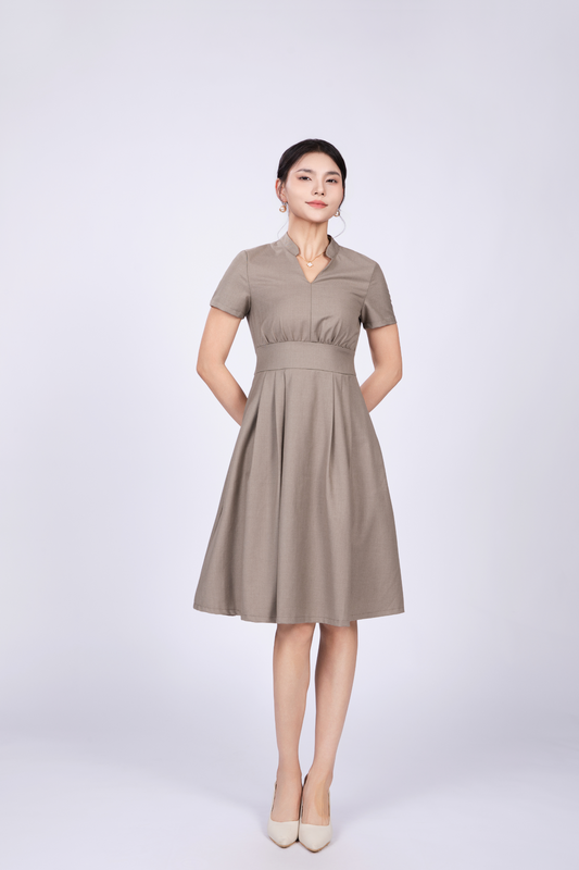 Freya British Midi Dress in Sage Green