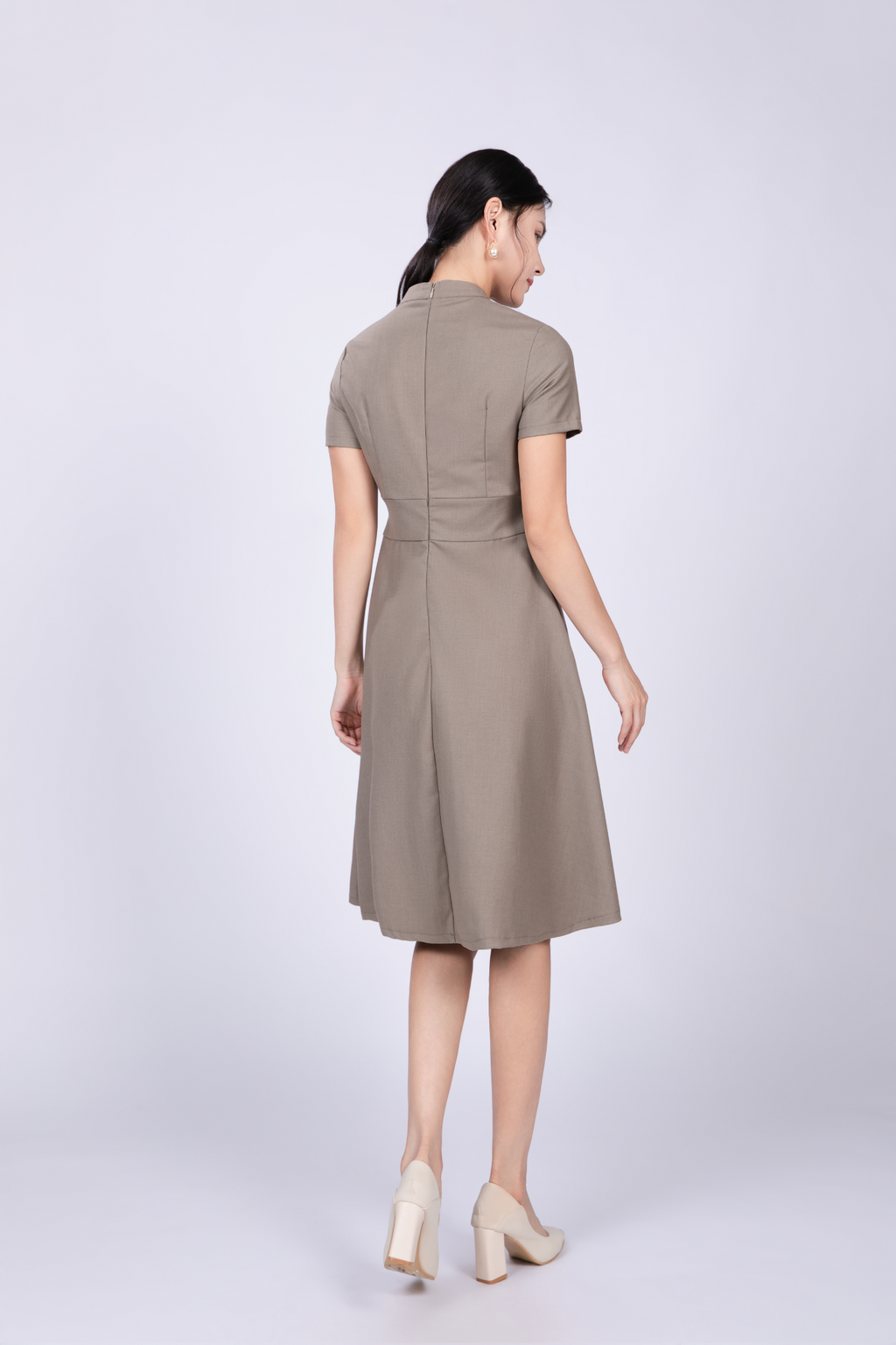 Freya British Midi Dress in Sage Green