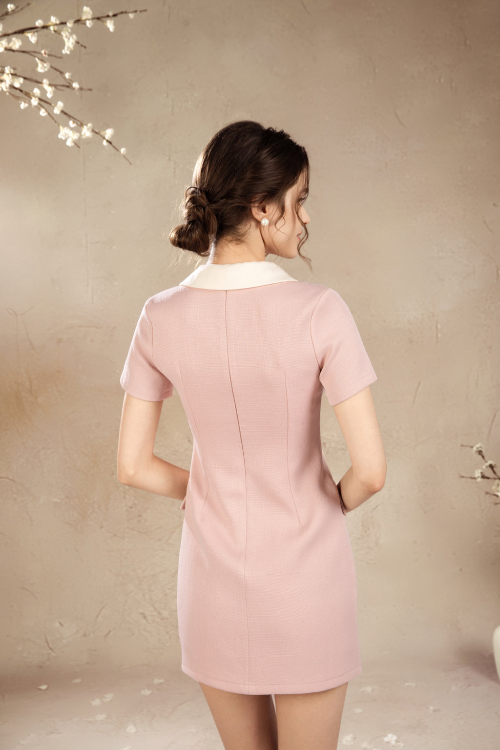 Rossie Collar Tweed Short Dress