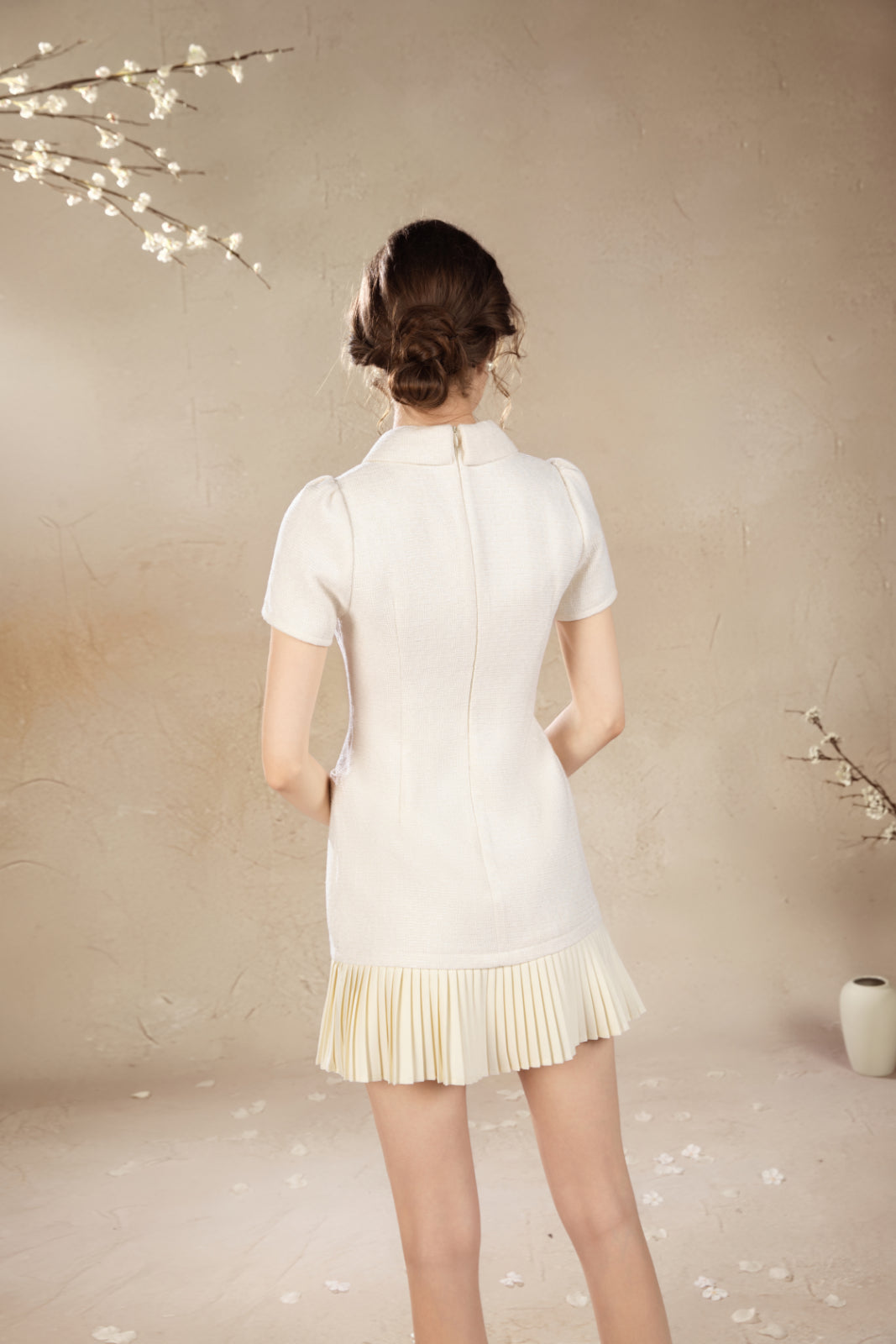 Rossie French Pleated Short Dress