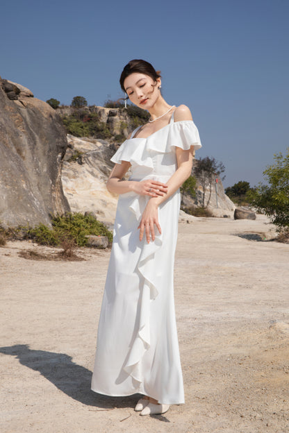 Xīn Yuè Ruffle Lux Maxi Dress