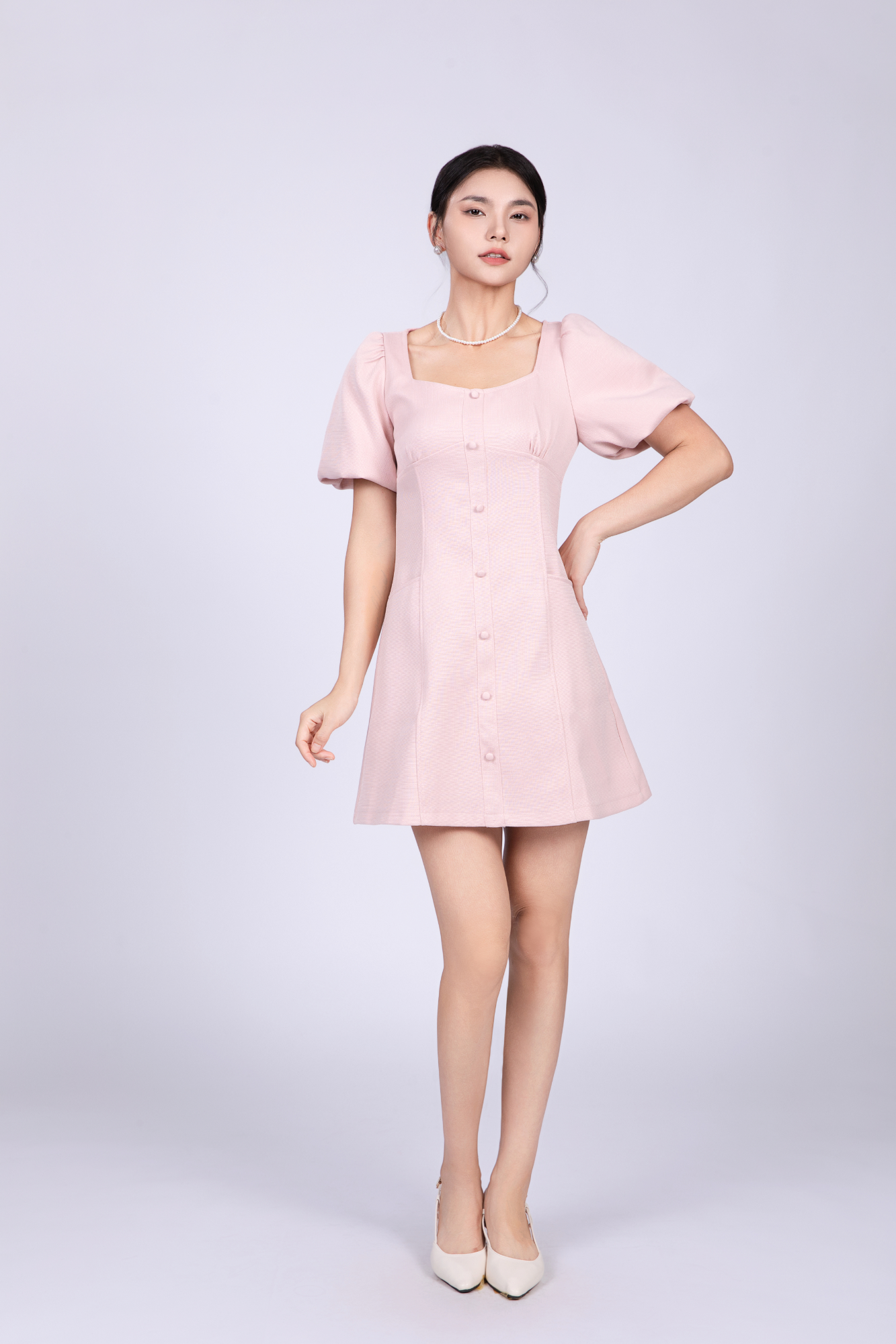 Freya Vintage Short Dress in Pink