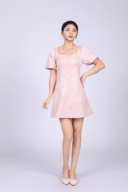 Freya Vintage Short Dress in Pink