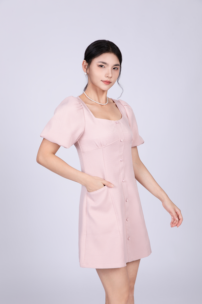 Freya Vintage Short Dress in Pink