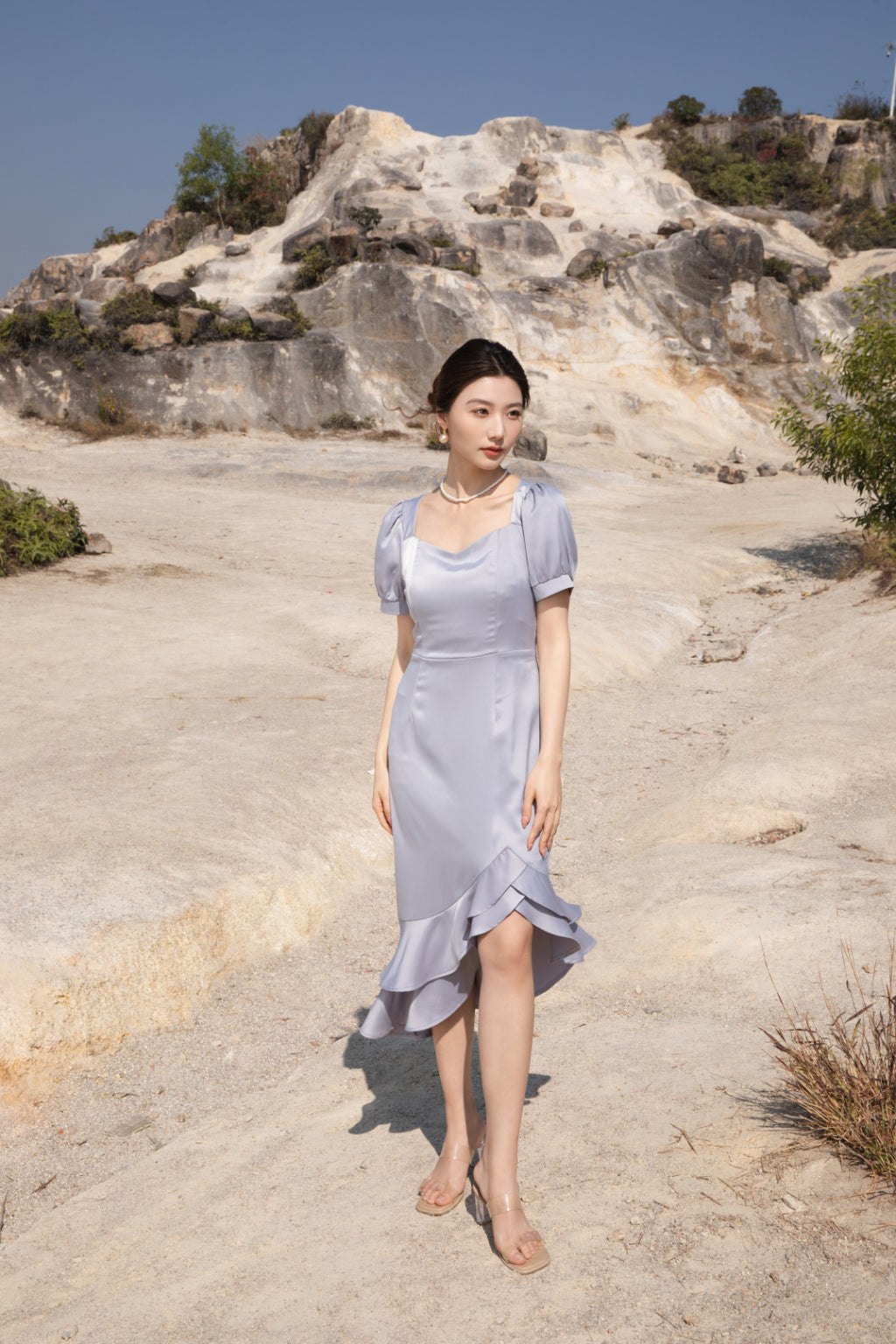 Xīn Yuè Classic French Midi Dress
