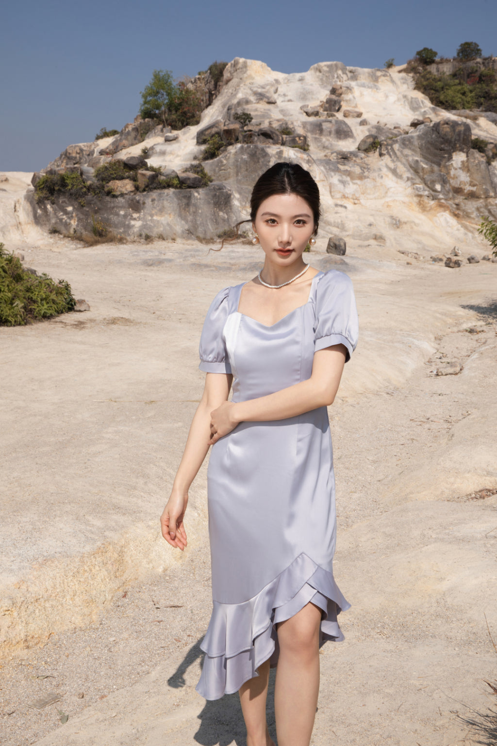 Xīn Yuè Classic French Midi Dress