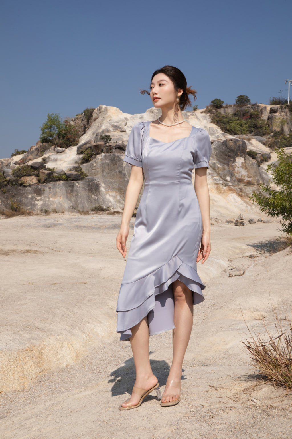 Xīn Yuè Classic French Midi Dress