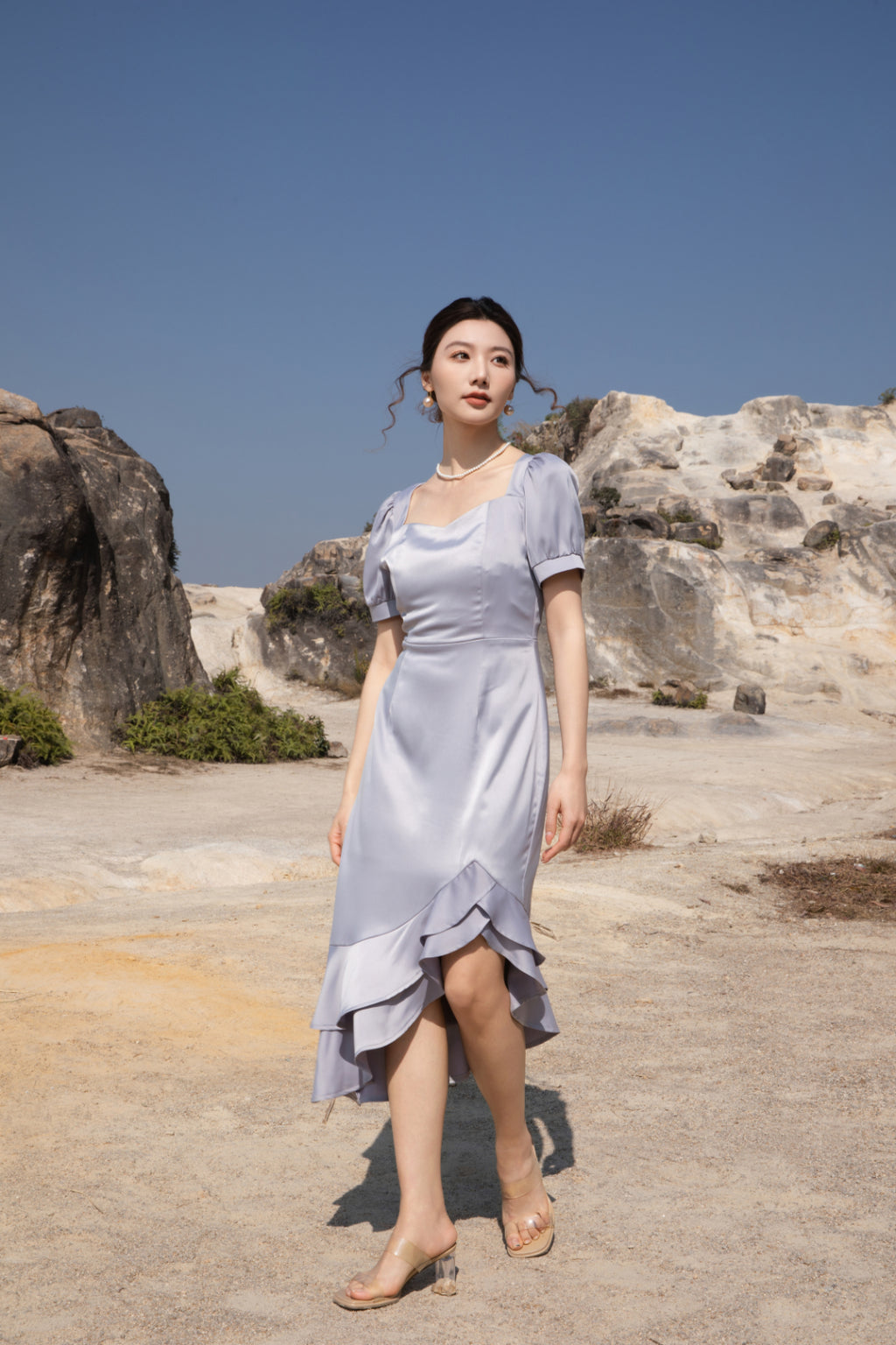 Xīn Yuè Classic French Midi Dress