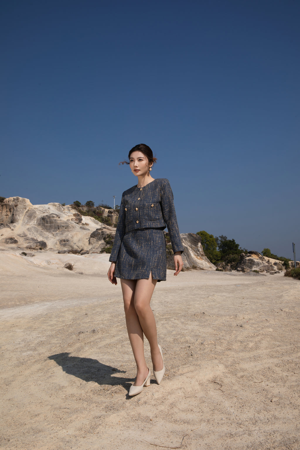 Elise Royal Tweed Set Wear