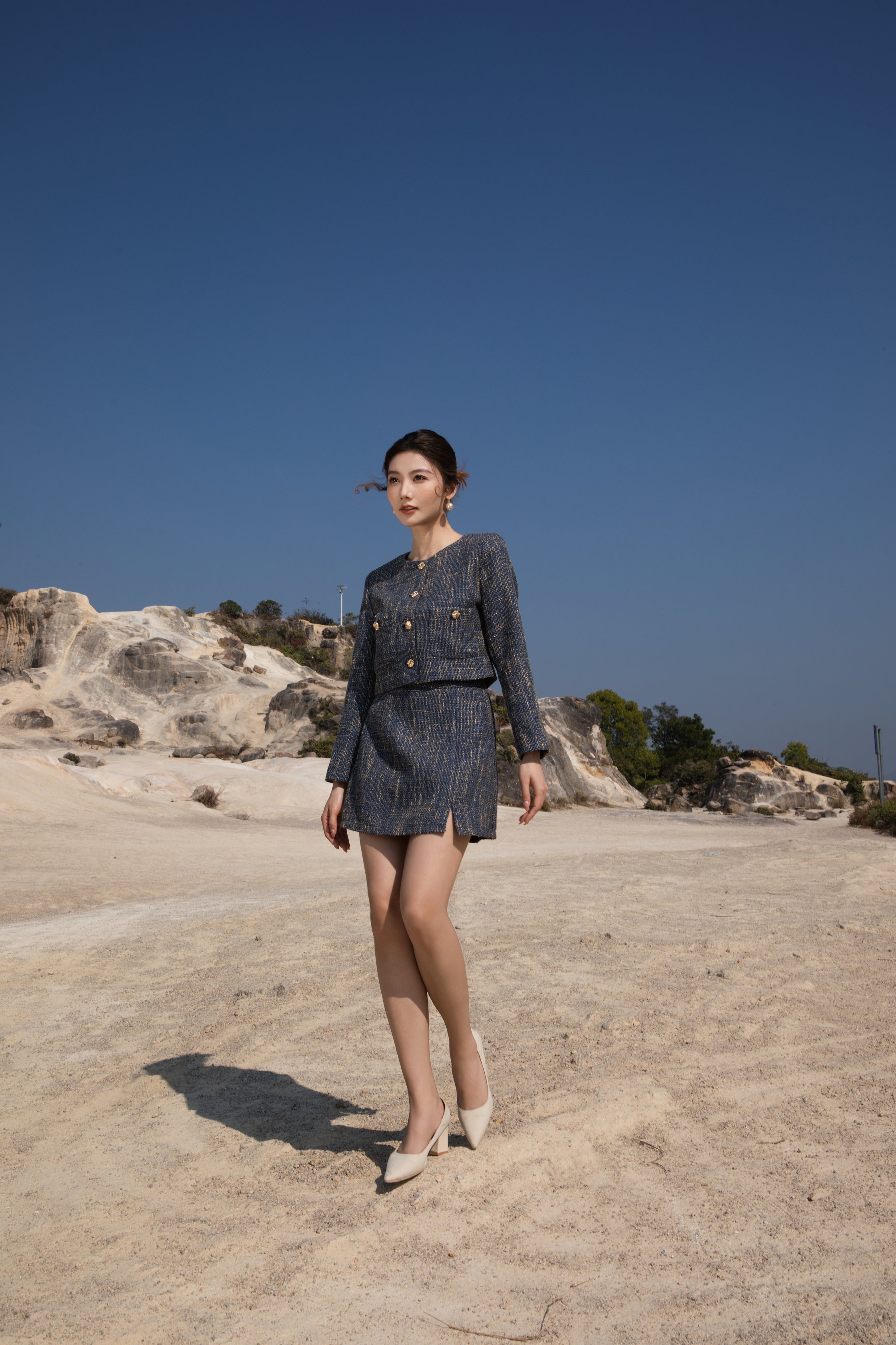 Elise Royal Tweed Set Wear