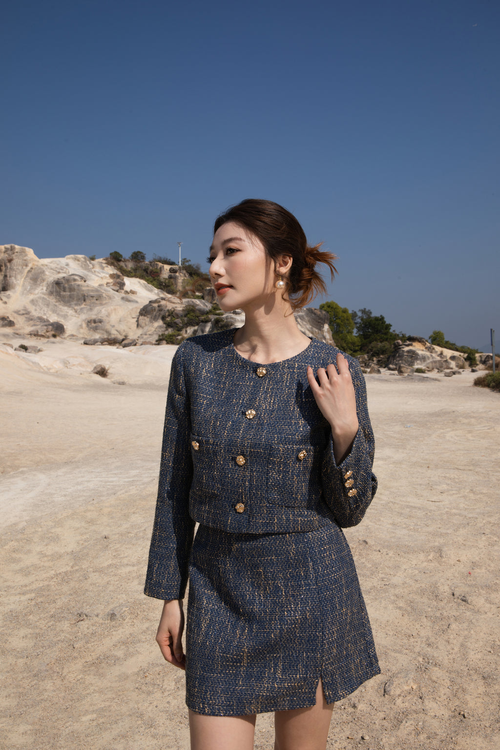 Elise Royal Tweed Set Wear