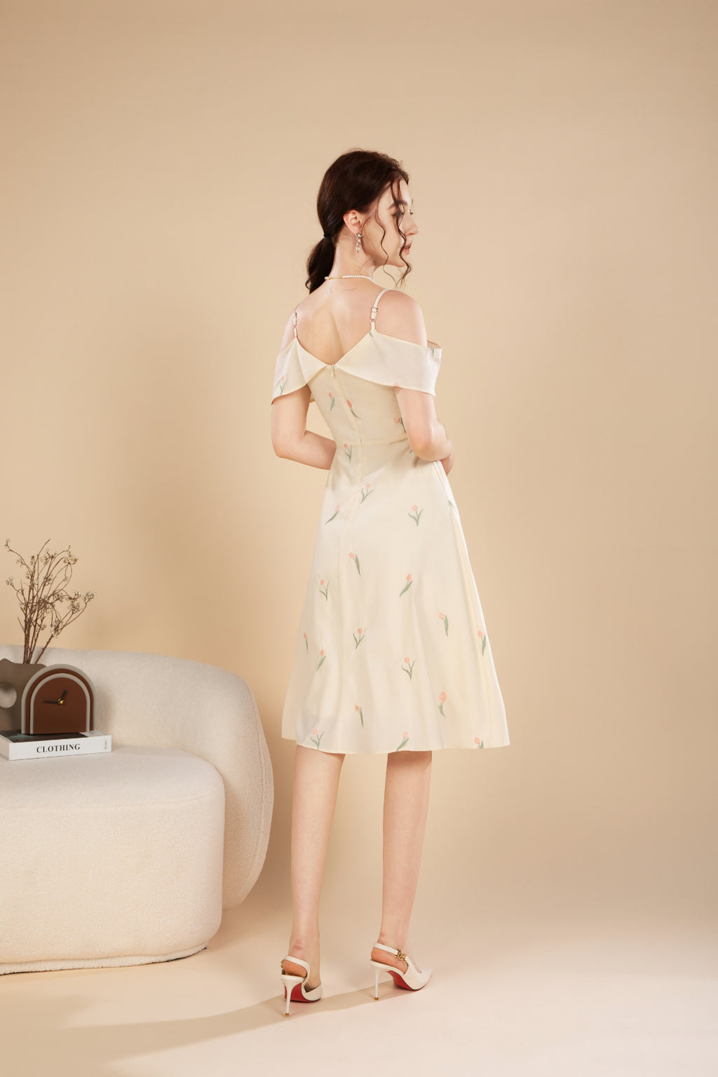 Nora Blossom Off Shoulder Midi Dress