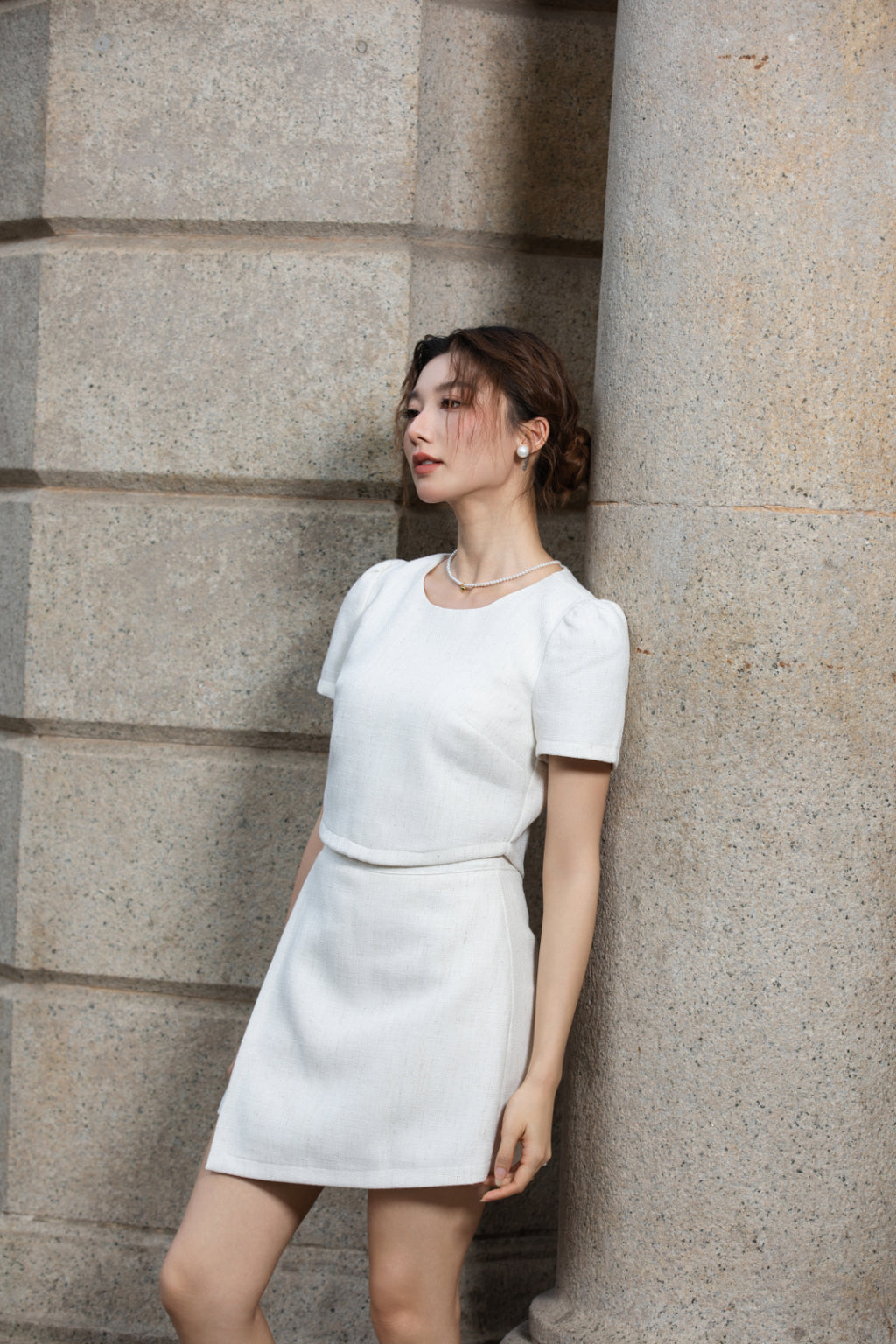Xīn Yuè Irregular Tweed Set Wear