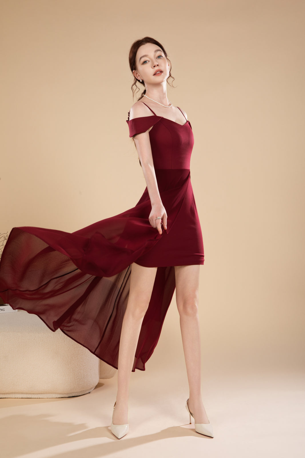 Nora Graceful Off Shoulder Maxi Dress