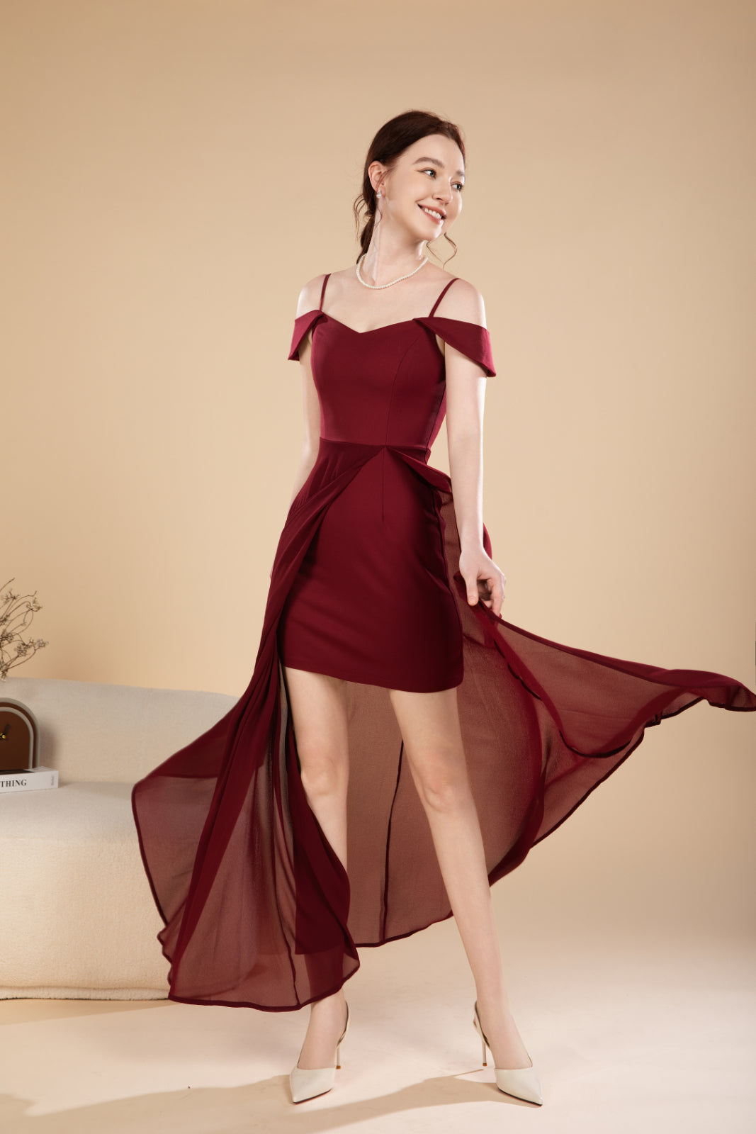 Nora Graceful Off Shoulder Maxi Dress