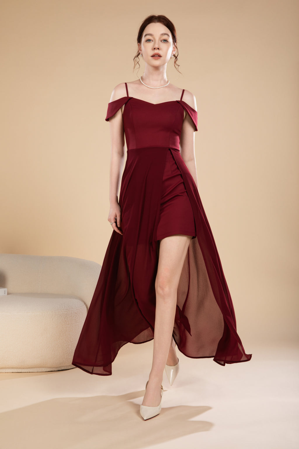 Nora Graceful Off Shoulder Maxi Dress