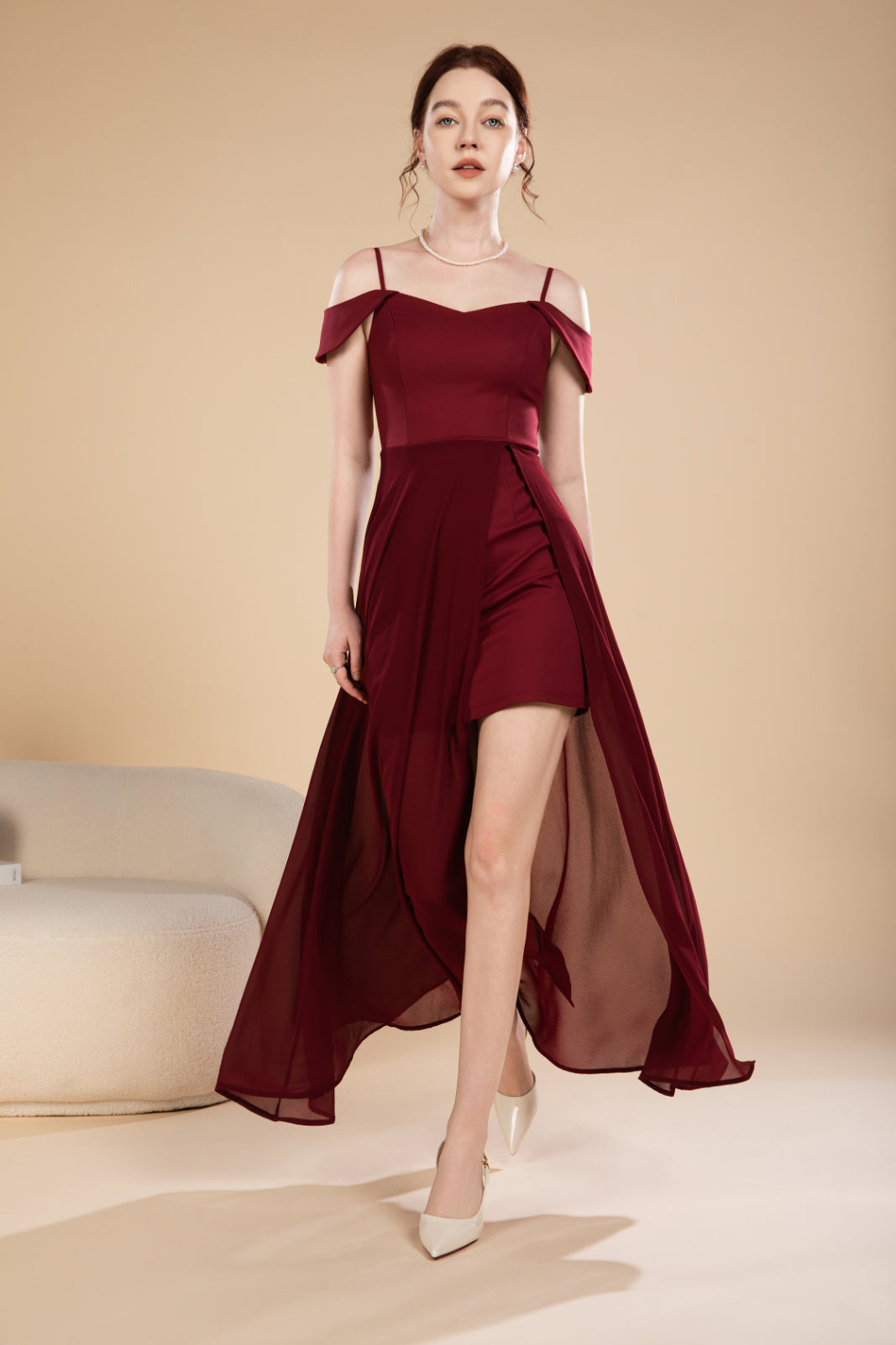 Nora Graceful Off Shoulder Maxi Dress