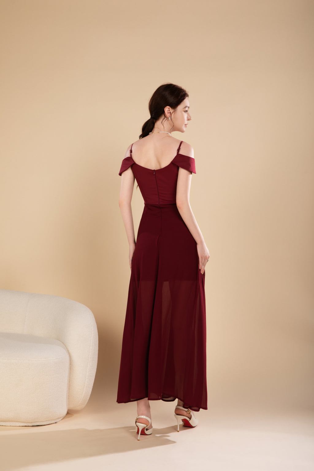 Nora Graceful Off Shoulder Maxi Dress
