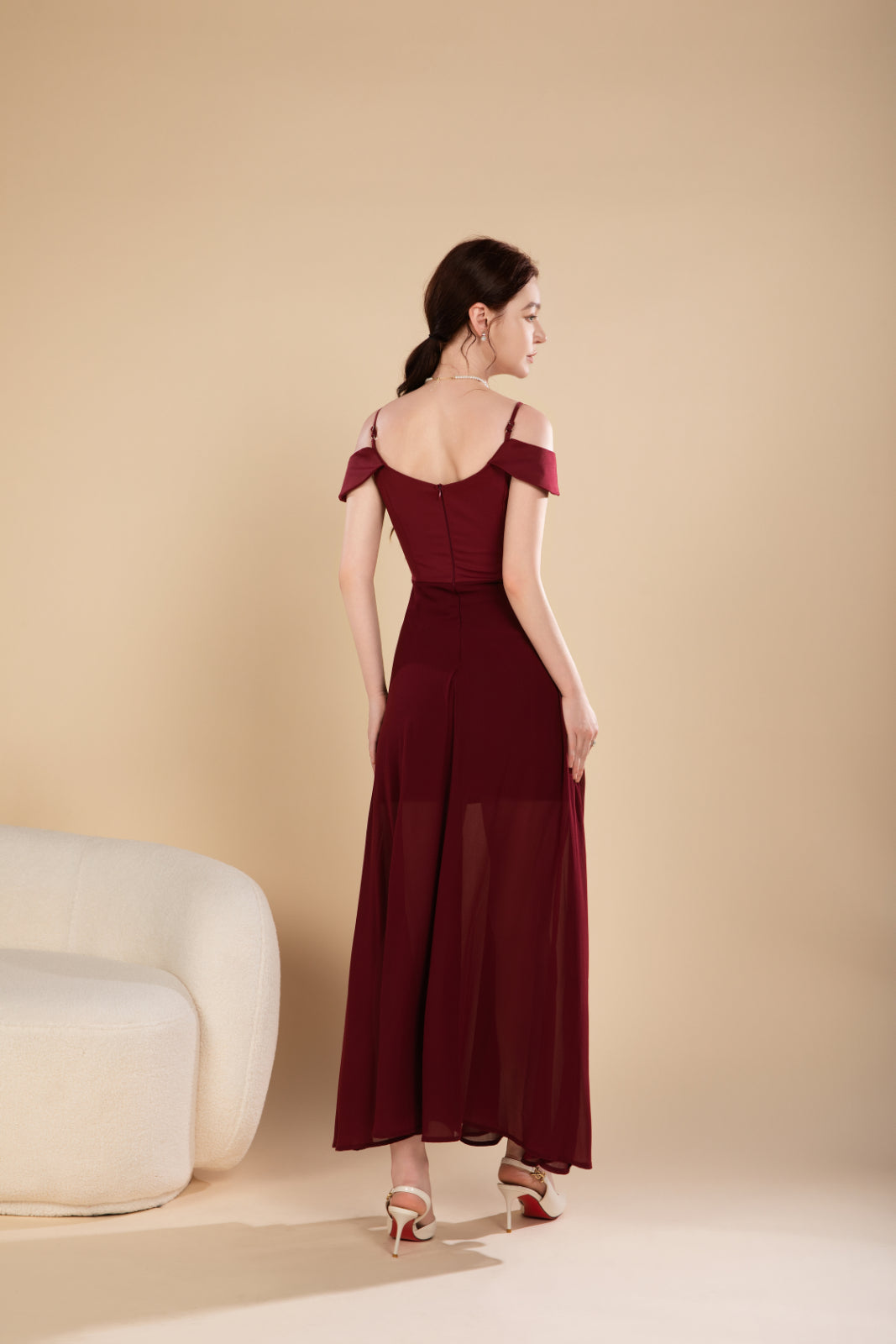 Nora Graceful Off Shoulder Maxi Dress