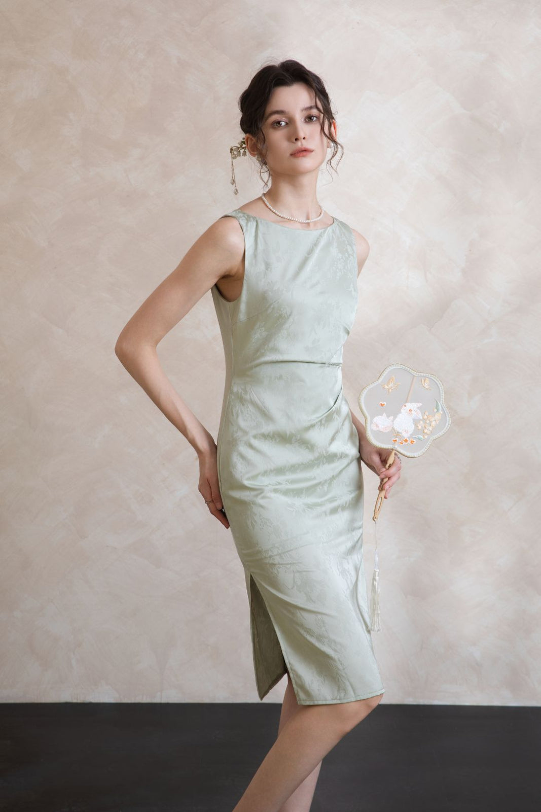Elise Oriental Elegant Midi Dress