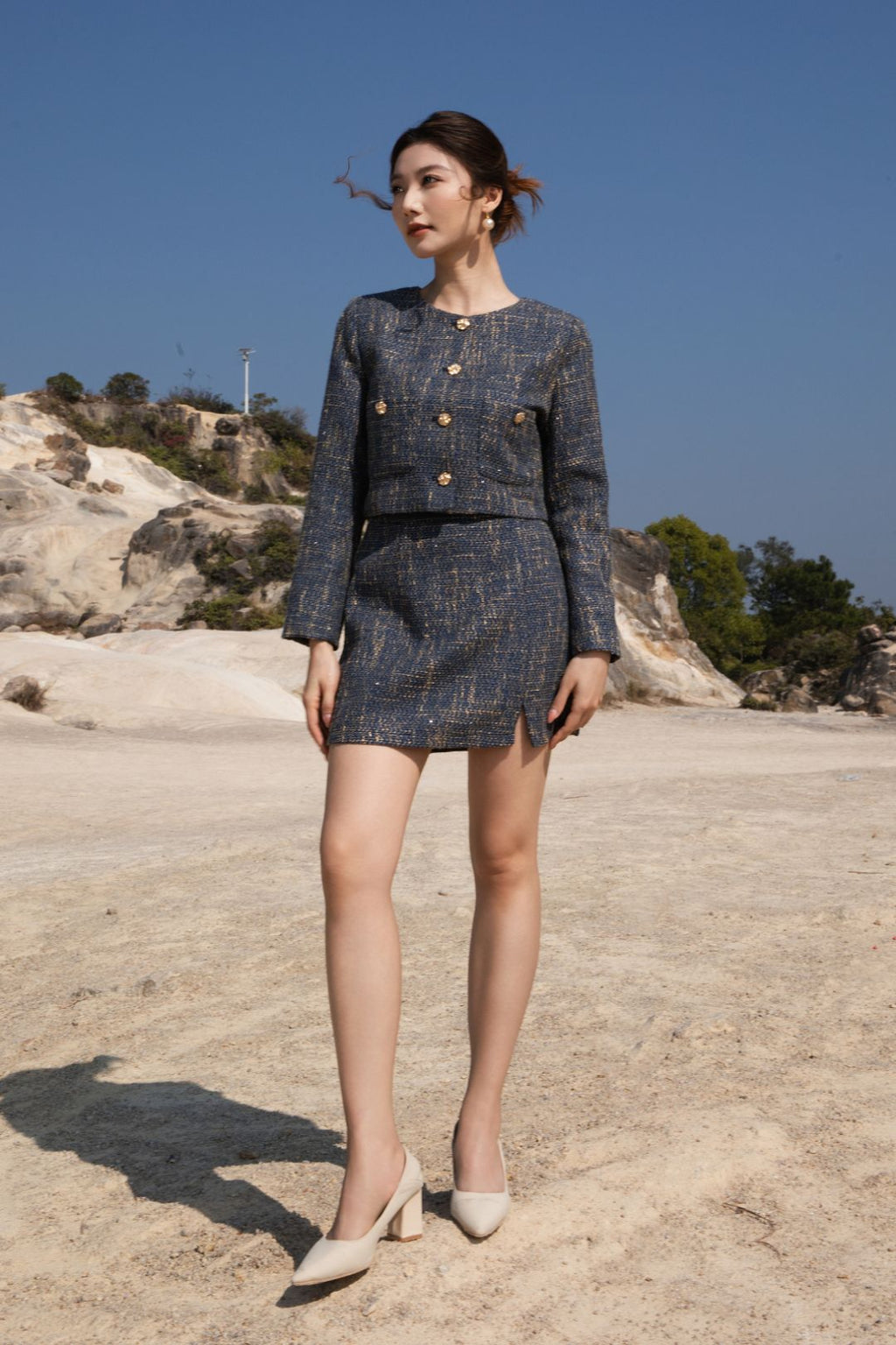 Elise Royal Tweed Set Wear