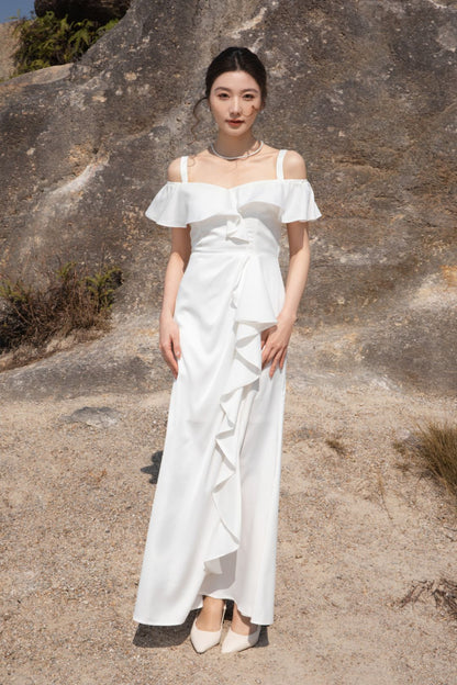 Xīn Yuè Ruffle Lux Maxi Dress