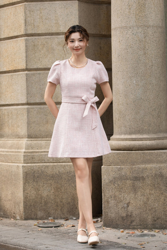 Xīn Yuè Sweetheart Tweed Short Dress