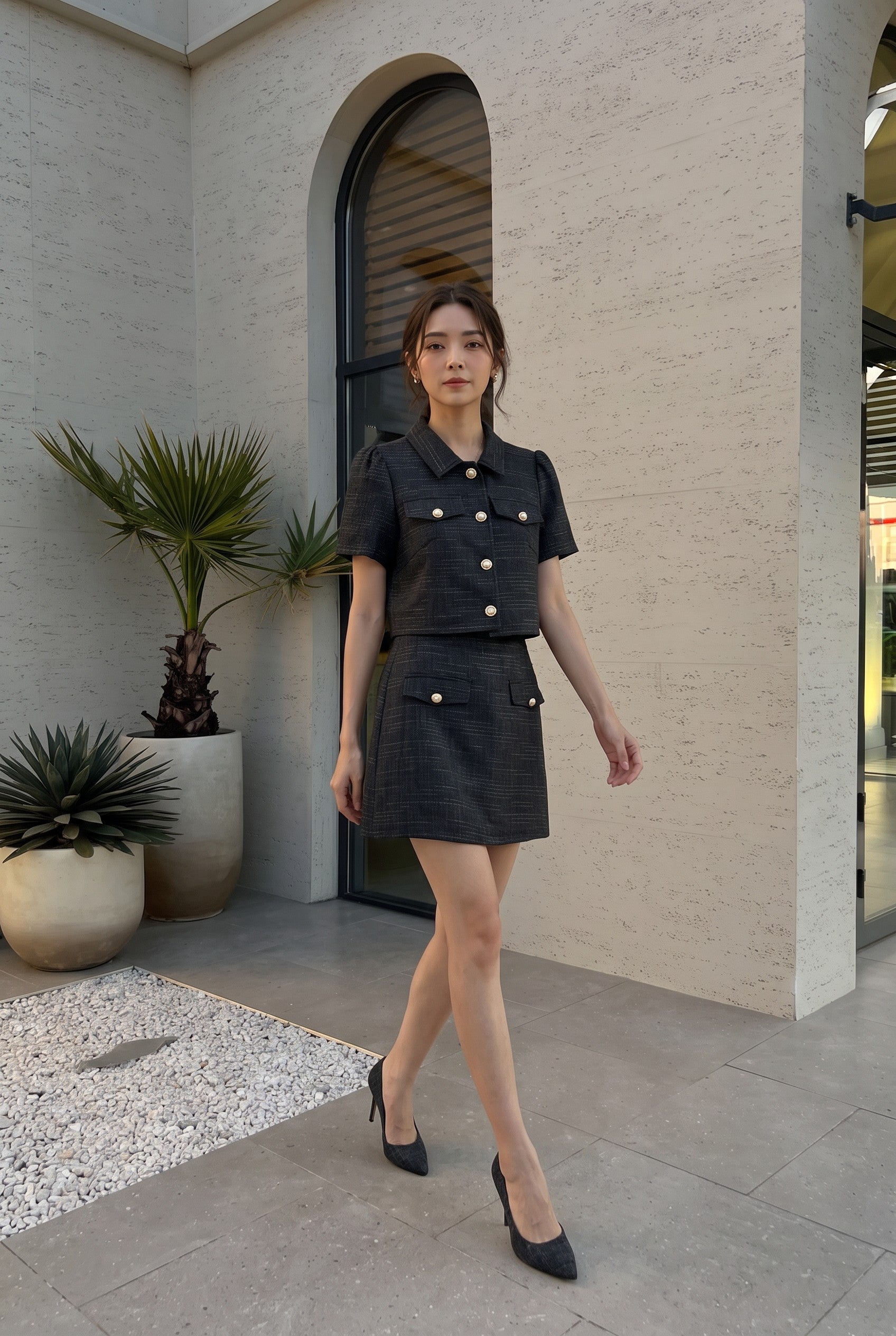 Mia Pearl Tweed Set Wear