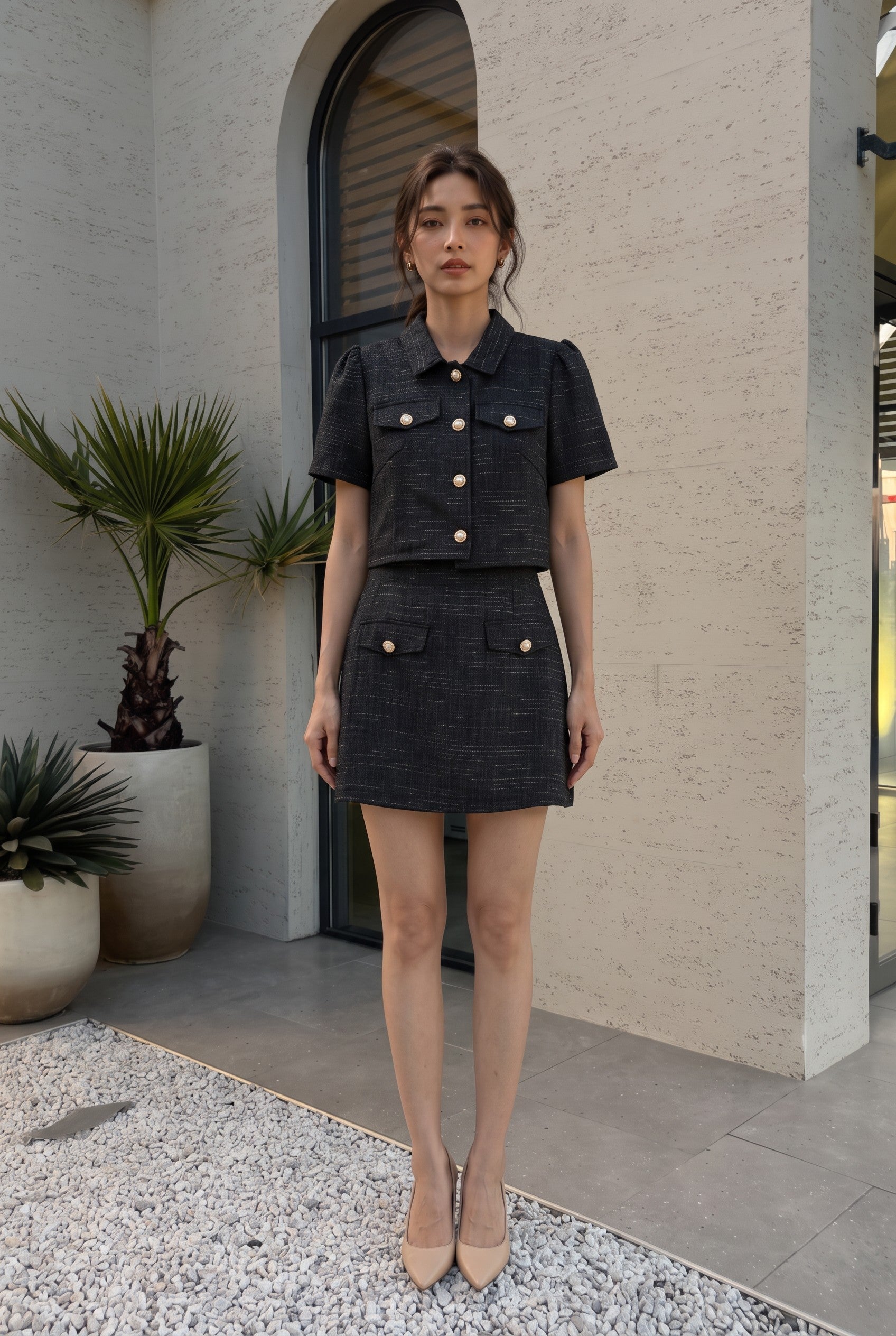 Mia Pearl Tweed Set Wear