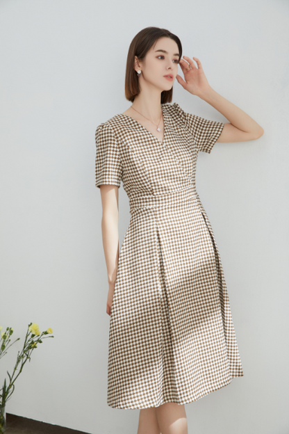 Emma Thousand Checkered Midi Dress