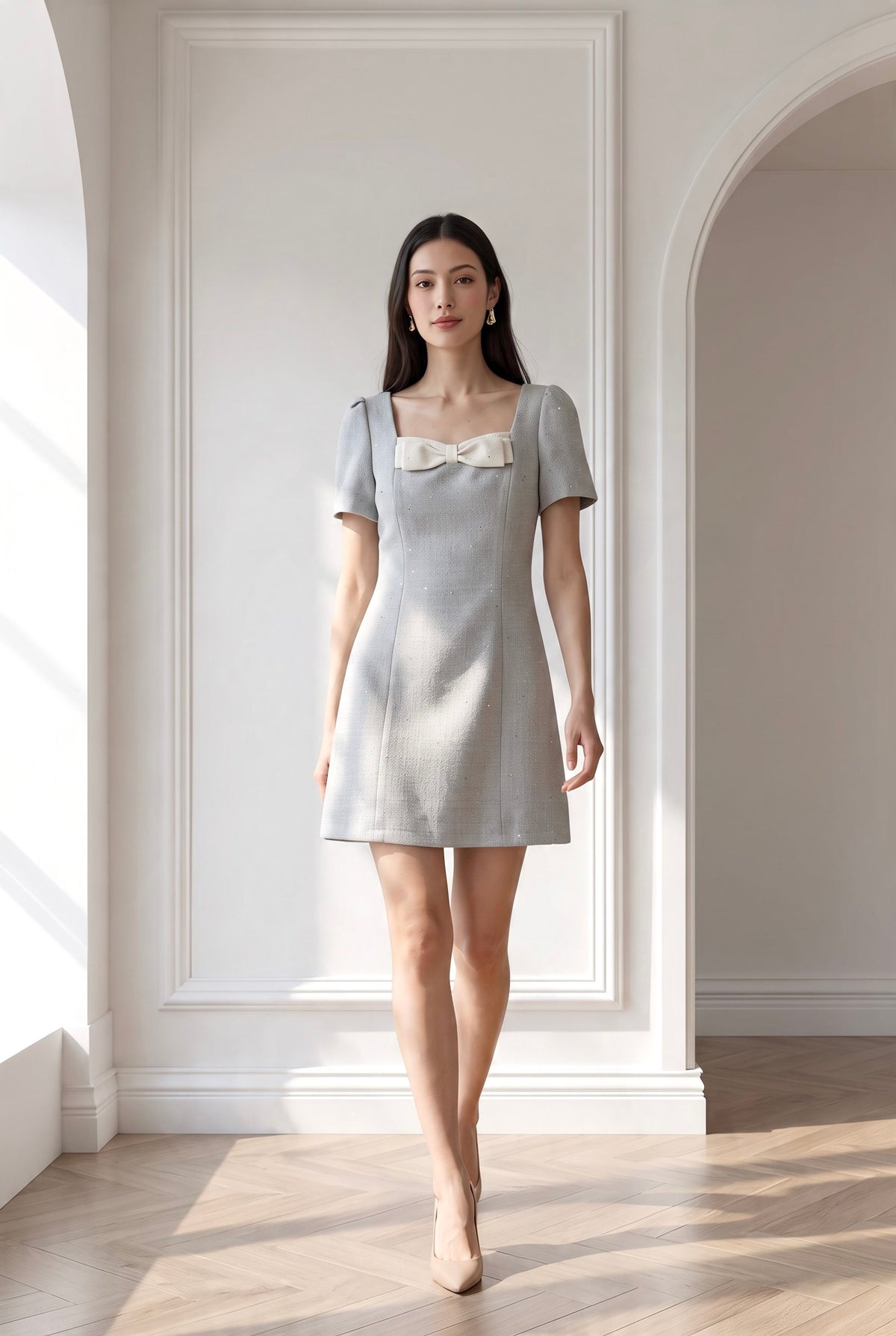 Macy Elegant Bow Short Dress
