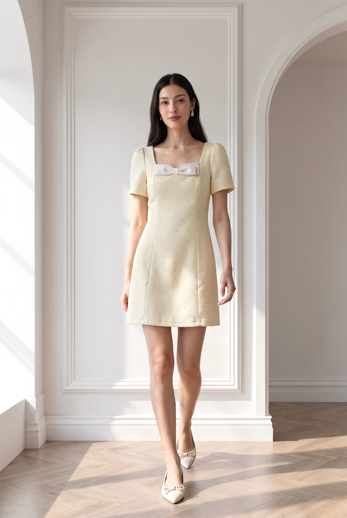 Macy Elegant Bow Short Dress