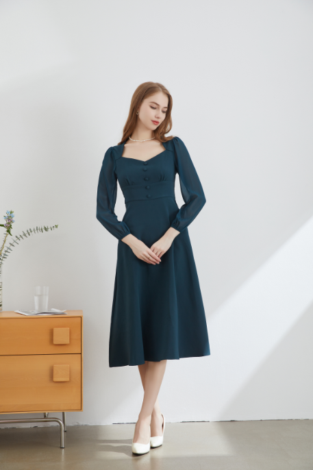 Nova French Midi Dress
