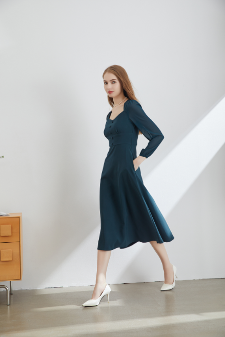 Nova French Midi Dress
