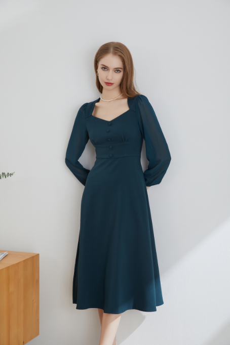 Nova French Midi Dress
