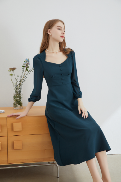 Nova French Midi Dress